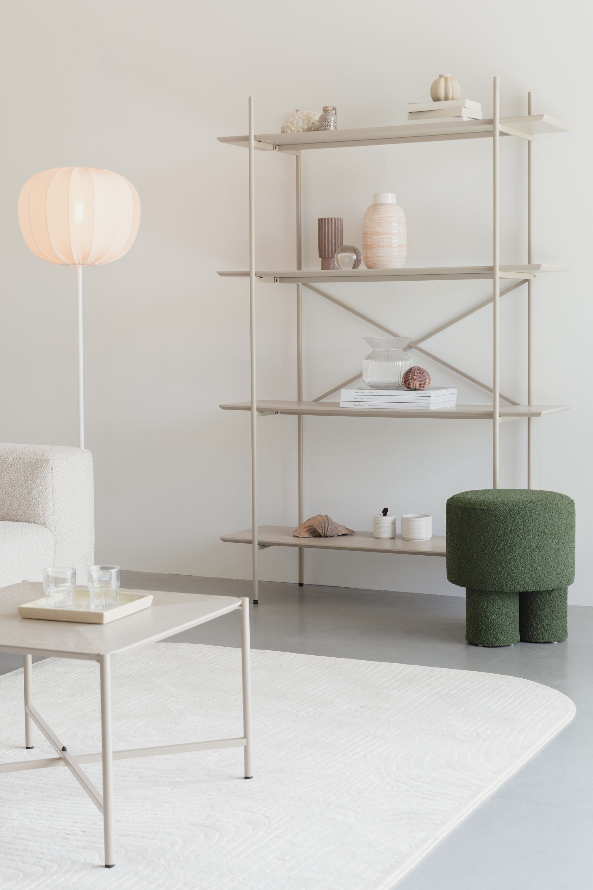 Marcio Beige Wood Open Display Unit